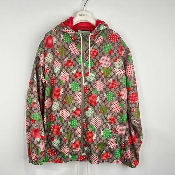 NWT Gucci Men's Les Pommes Nylon Jacket Size 44 - Picture 5 of 16